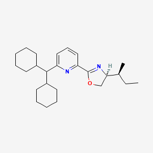 (S)-4-((S)-sec-Butyl)-2-(6-(dicyclohexylmethyl)pyridin-2-yl)-4,5-dihydrooxazole chemical structure