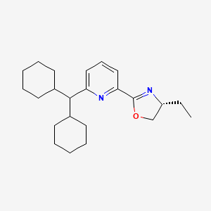 (R)-2-(6-(Dicyclohexylmethyl)pyridin-2-yl)-4-ethyl-4,5-dihydrooxazole chemical structure