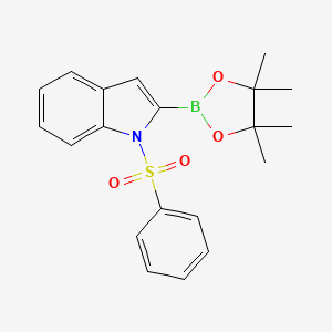 1-(Phenylsulfonyl)-2-(4,4,5,5-tetramethyl-1,3,2-dioxaborolan-2-yl)-1H-indole chemical structure