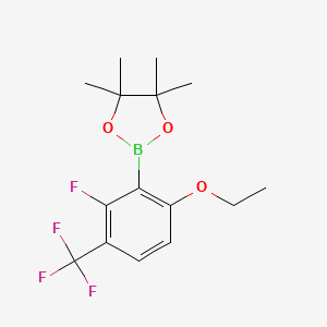 2-(6-Ethoxy-2-fluoro-3-(trifluoromethyl)phenyl)-4,4,5,5-tetramethyl-1,3,2-dioxaborolane chemical structure