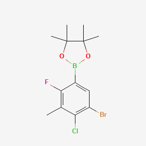 2-(5-Bromo-4-chloro-2-fluoro-3-methylphenyl)-4,4,5,5-tetramethyl-1,3,2-dioxaborolane chemical structure