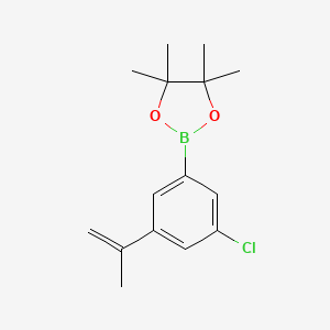 2-(3-Chloro-5-(prop-1-en-2-yl)phenyl)-4,4,5,5-tetramethyl-1,3,2-dioxaborolane chemical structure