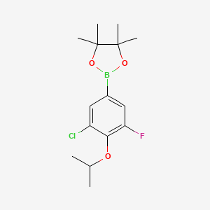 2-(3-Chloro-5-fluoro-4-isopropoxyphenyl)-4,4,5,5-tetramethyl-1,3,2-dioxaborolane chemical structure