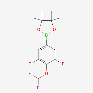 2-(4-(Difluoromethoxy)-3,5-difluorophenyl)-4,4,5,5-tetramethyl-1,3,2-dioxaborolane chemical structure
