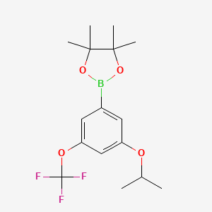 2-(3-Isopropoxy-5-(trifluoromethoxy)phenyl)-4,4,5,5-tetramethyl-1,3,2-dioxaborolane chemical structure