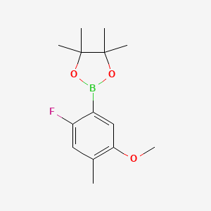 2-(2-Fluoro-5-methoxy-4-methylphenyl)-4,4,5,5-tetramethyl-1,3,2-dioxaborolane chemical structure