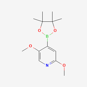 2,5-Dimethoxy-4-(4,4,5,5-tetramethyl-1,3,2-dioxaborolan-2-yl)pyridine chemical structure