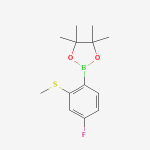 2-(4-Fluoro-2-(methylthio)phenyl)-4,4,5,5-tetramethyl-1,3,2-dioxaborolane chemical structure