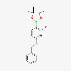 6-(Benzyloxy)-2-fluoro-3-(4,4,5,5-tetramethyl-1,3,2-dioxaborolan-2-yl)pyridine chemical structure