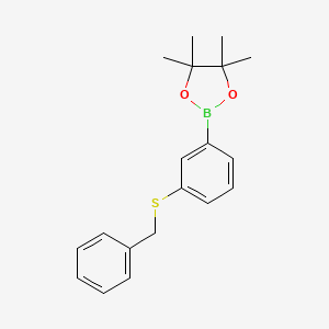 2-(3-(Benzylthio)phenyl)-4,4,5,5-tetramethyl-1,3,2-dioxaborolane chemical structure