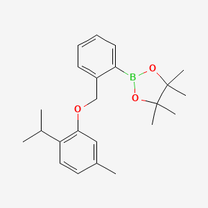 2-(2-((2-Isopropyl-5-methylphenoxy)methyl)phenyl)-4,4,5,5-tetramethyl-1,3,2-dioxaborolane chemical structure