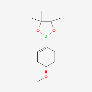 (S)-2-(4-Methoxycyclohex-1-en-1-yl)-4,4,5,5-tetramethyl-1,3,2-dioxaborolane chemical structure