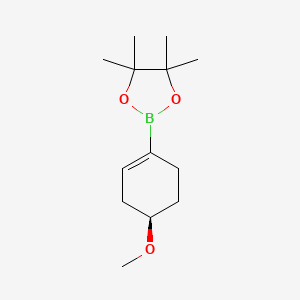 (R)-2-(4-Methoxycyclohex-1-en-1-yl)-4,4,5,5-tetramethyl-1,3,2-dioxaborolane chemical structure