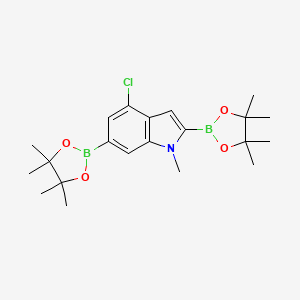 4-Chloro-1-methyl-2,6-bis(4,4,5,5-tetramethyl-1,3,2-dioxaborolan-2-yl)-1H-indole chemical structure