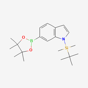 1-(tert-Butyldimethylsilyl)-6-(4,4,5,5-tetramethyl-1,3,2-dioxaborolan-2-yl)-1H-indole chemical structure