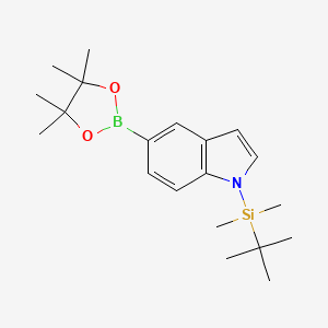 1-(tert-Butyldimethylsilyl)-5-(4,4,5,5-tetramethyl-1,3,2-dioxaborolan-2-yl)-1H-indole chemical structure