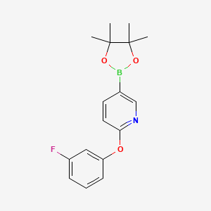 2-(3-Fluorophenoxy)-5-(4,4,5,5-tetramethyl-1,3,2-dioxaborolan-2-yl)pyridine chemical structure