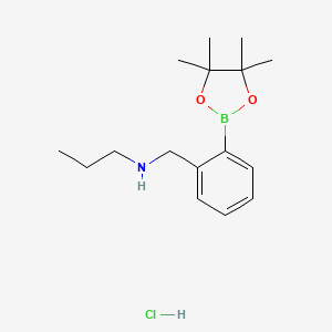 N-(2-(4,4,5,5-Tetramethyl-1,3,2-dioxaborolan-2-yl)benzyl)propan-1-amine hydrochloride chemical structure