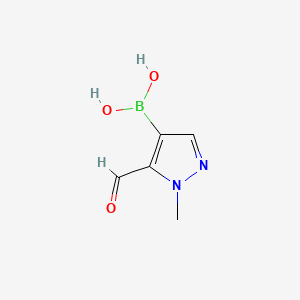 (5-Formyl-1-methyl-1H-pyrazol-4-yl)boronic acid chemical structure