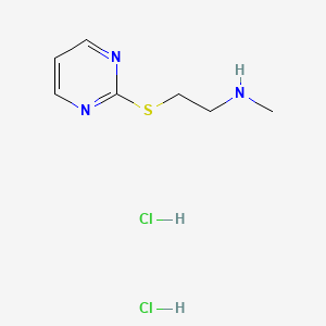 N-Methyl-2-(pyrimidin-2-ylthio)ethan-1-amine dihydrochloride chemical structure