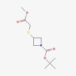 tert-Butyl 3-((2-methoxy-2-oxoethyl)thio)azetidine-1-carboxylate chemical structure