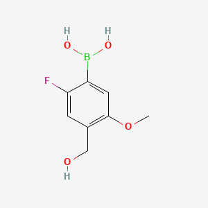 (2-Fluoro-4-(hydroxymethyl)-5-methoxyphenyl)boronic acid chemical structure