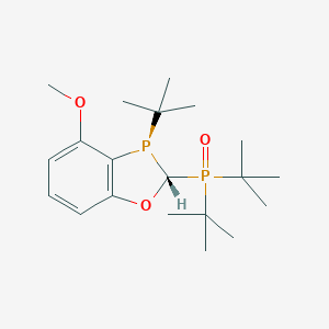 Di-tert-butyl((2R,3R)-3-(tert-butyl)-4-methoxy-2,3-dihydrobenzo[d][1,3]oxaphosphol-2-yl)phosphine oxide chemical structure