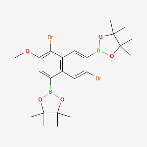 2,2'-(4,7-Dibromo-3-methoxynaphthalene-1,6-diyl)bis(4,4,5,5-tetramethyl-1,3,2-dioxaborolane) chemical structure