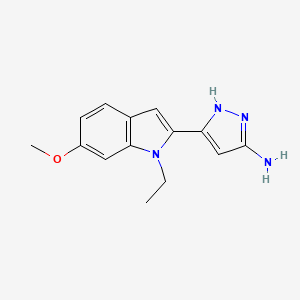 5-(1-Ethyl-6-methoxy-1H-indol-2-yl)-1H-pyrazol-3-amine chemical structure