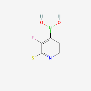 (3-Fluoro-2-(methylthio)pyridin-4-yl)boronic acid chemical structure