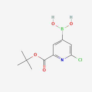 (2-(tert-Butoxycarbonyl)-6-chloropyridin-4-yl)boronic acid chemical structure