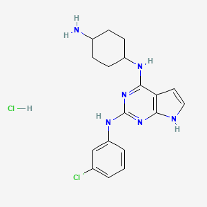 N4-(cis-4-Aminocyclohexyl)-N2-(3-chlorophenyl)-7H-pyrrolo[2,3-d]pyrimidine-2,4-diamine hydrochloride chemical structure