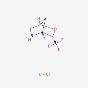 (1R,3S,4R)-3-(Trifluoromethyl)-2-oxa-5-azabicyclo[2.2.1]heptane hydrochloride chemical structure