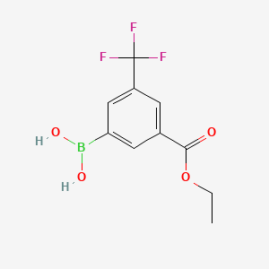 (3-(Ethoxycarbonyl)-5-(trifluoromethyl)phenyl)boronic acid chemical structure