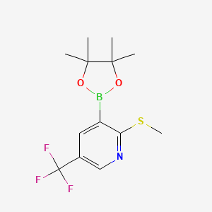 2-(Methylthio)-3-(4,4,5,5-tetramethyl-1,3,2-dioxaborolan-2-yl)-5-(trifluoromethyl)pyridine chemical structure