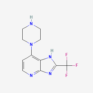 7-(Piperazin-1-yl)-2-(trifluoromethyl)-3H-imidazo[4,5-b]pyridine chemical structure