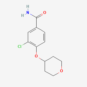 3-Chloro-4-((tetrahydro-2H-pyran-4-yl)oxy)benzamide chemical structure