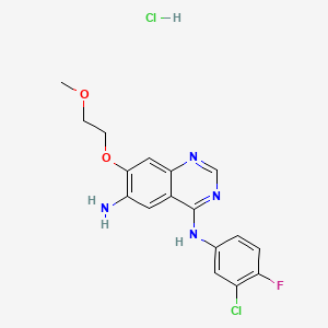 N4-(3-Chloro-4-fluorophenyl)-7-(2-methoxyethoxy)quinazoline-4,6-diamine hydrochloride chemical structure