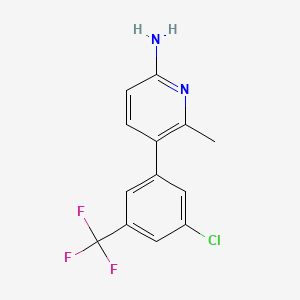 5-(3-Chloro-5-(trifluoromethyl)phenyl)-6-methylpyridin-2-amine chemical structure