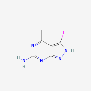 3-Iodo-4-methyl-1H-pyrazolo[3,4-d]pyrimidin-6-amine chemical structure