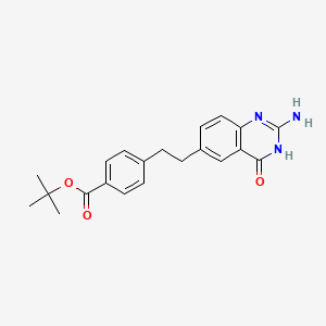 tert-Butyl 4-(2-(2-amino-4-oxo-1,4-dihydroquinazolin-6-yl)ethyl)benzoate chemical structure