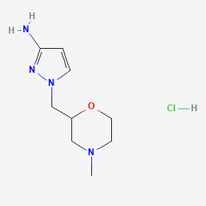 1-((4-Methylmorpholin-2-yl)methyl)-1H-pyrazol-3-amine hydrochloride chemical structure