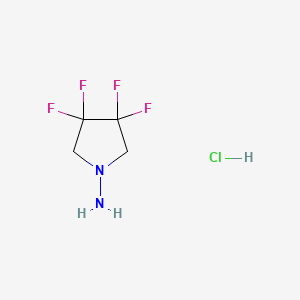 3,3,4,4-Tetrafluoropyrrolidin-1-amine hydrochloride chemical structure