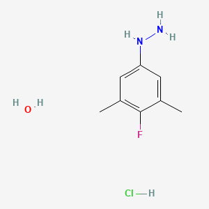 (4-Fluoro-3,5-dimethylphenyl)hydrazine hydrochloride hydrate chemical structure