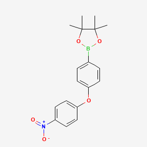 4,4,5,5-Tetramethyl-2-(4-(4-nitrophenoxy)phenyl)-1,3,2-dioxaborolane chemical structure