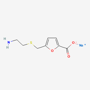 Sodium 5-(((2-aminoethyl)thio)methyl)furan-2-carboxylate chemical structure
