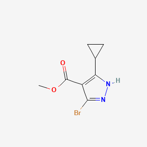 Methyl 3-bromo-5-cyclopropyl-1H-pyrazole-4-carboxylate chemical structure