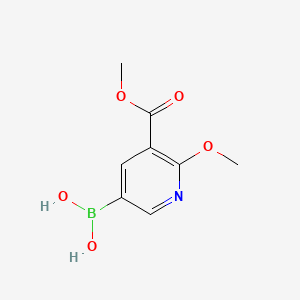 (6-Methoxy-5-(methoxycarbonyl)pyridin-3-yl)boronic acid chemical structure