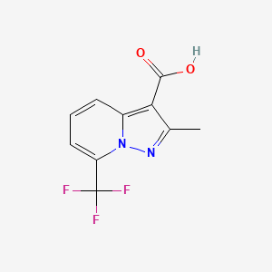 2-Methyl-7-(trifluoromethyl)pyrazolo[1,5-a]pyridine-3-carboxylic acid chemical structure