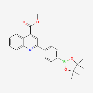 Methyl 2-(4-(4,4,5,5-tetramethyl-1,3,2-dioxaborolan-2-yl)phenyl)quinoline-4-carboxylate chemical structure